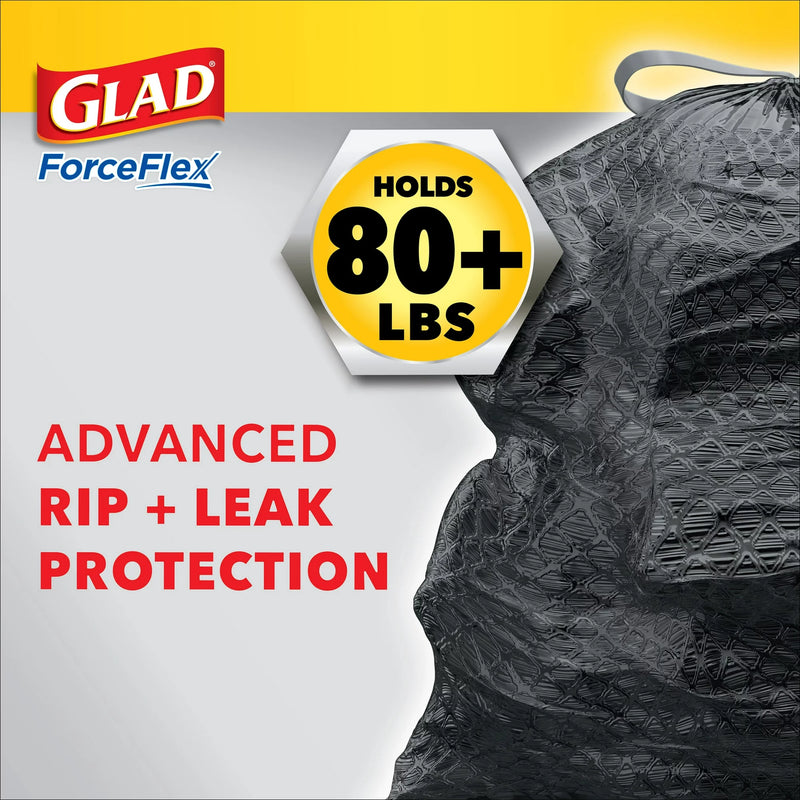 Glad ForceFlex Large Trash Bags, 30 Gallon, 40 Bags (Unscented)