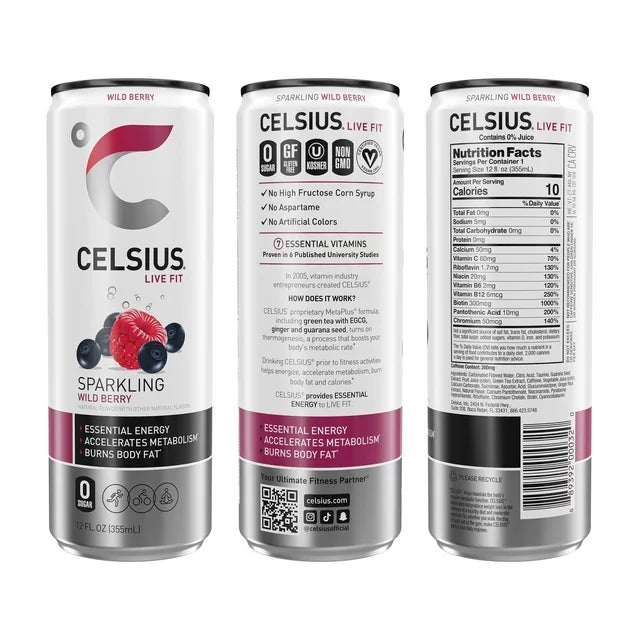 CELSIUS Essential Energy Drink 12 Fl Oz, Variety Pack (Pack of 12)