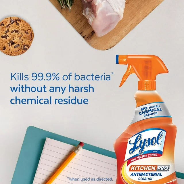 Lysol Pro Kitchen Spray Cleaner and Degreaser, Antibacterial All Purpose Cleaning Spray for Kitchens