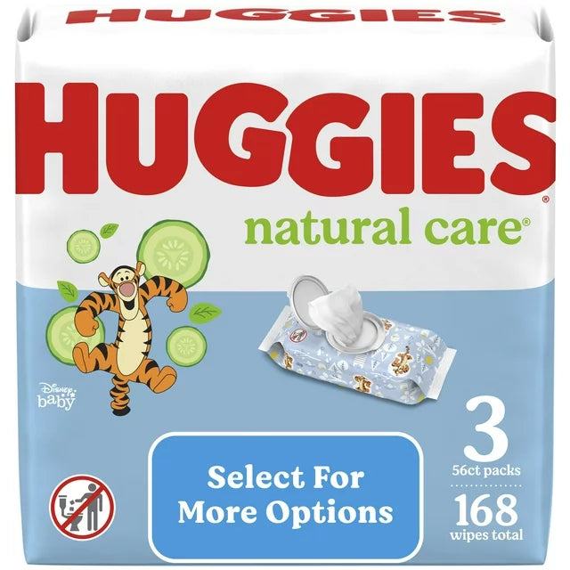 Huggies Natural Care Refreshing Baby Wipes, Scented, 3 Pack, 168 Total