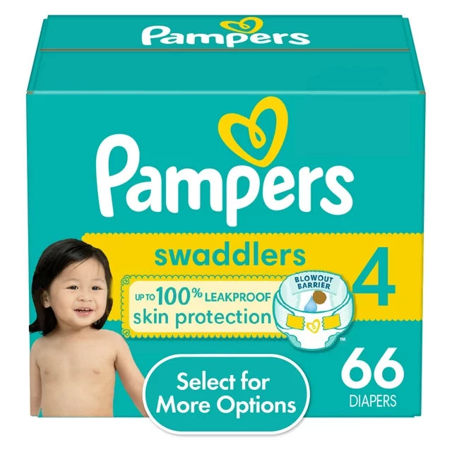 Pampers Swaddlers Diapers, Size 4, 66 Count