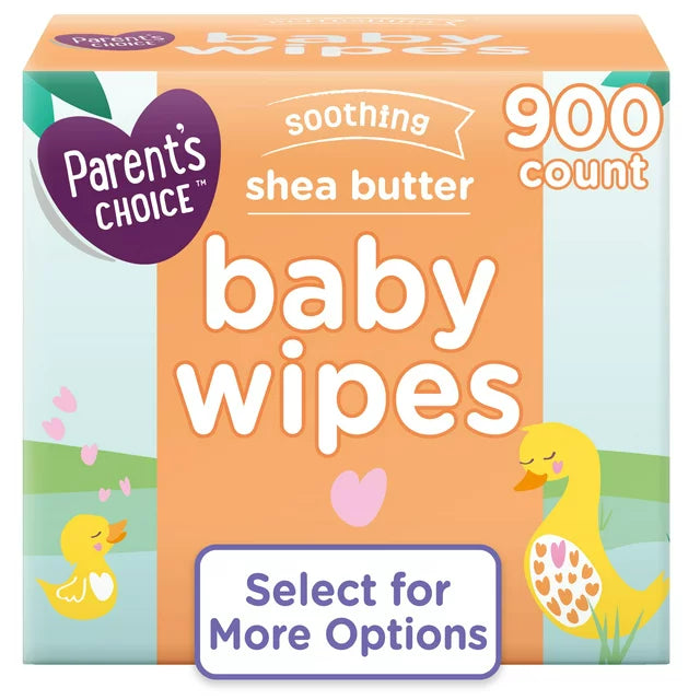 Parent's Choice Shea Butter Baby Wipes, 900 Count