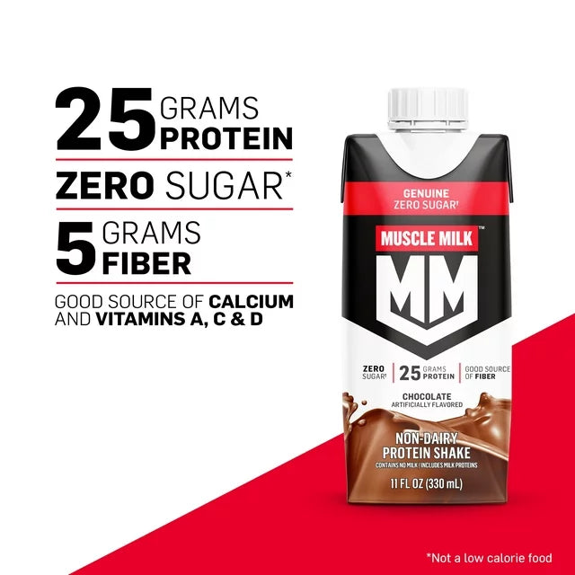 Muscle Milk Genuine Protein Shake, Chocolate, 11 fl oz Carton, 4 Pk