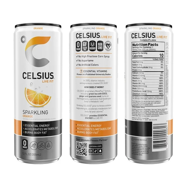 CELSIUS Essential Energy Drink 12 Fl Oz, Variety Pack (Pack of 12)